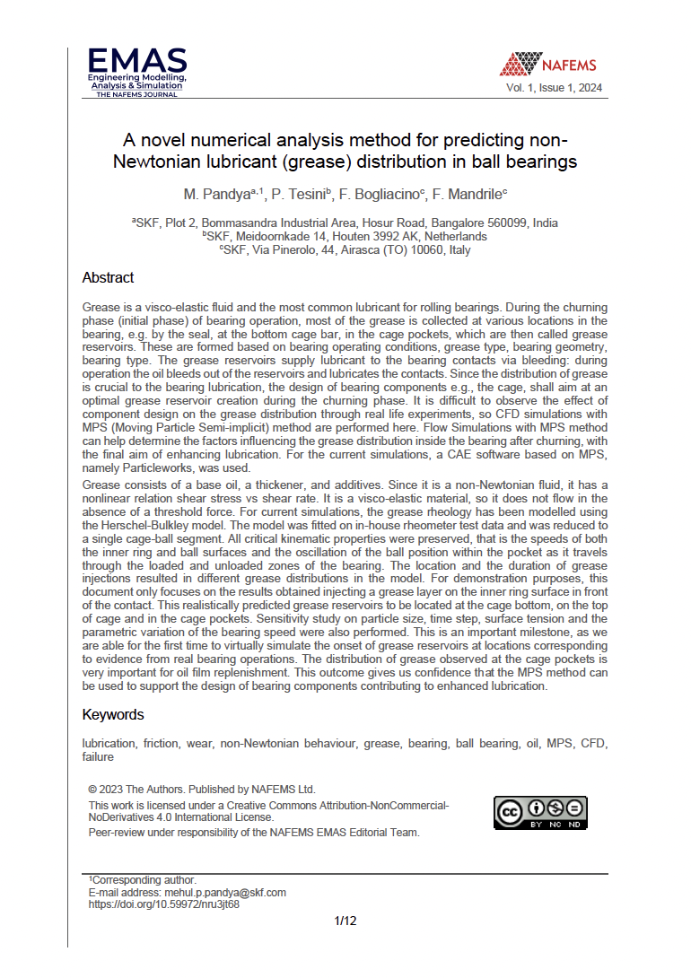 A novel numerical analysis method for predicting non- Newtonian lubricant (grease) distribution in ball bearings
