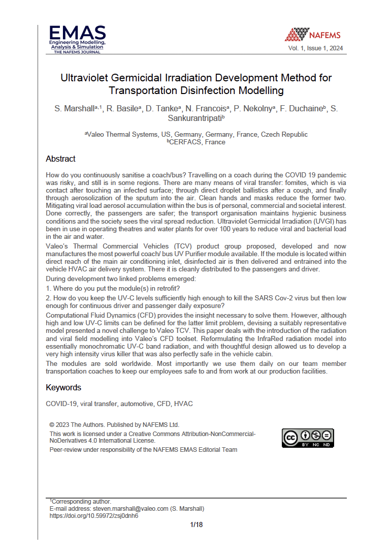 Ultraviolet Germicidal Irradiation Development Method for Transportation Disinfection Modelling